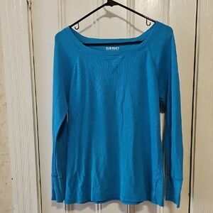 Old Navy Stretch Long Sleeve Waffle Shirt | Size XL| Blue